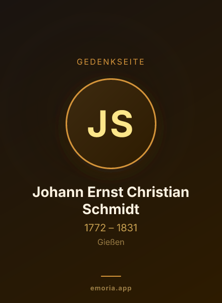 Gedenkportrait von Johann Ernst Christian Schmidt