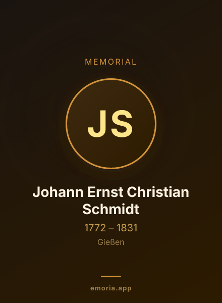 Memorial portrait of Johann Ernst Christian Schmidt