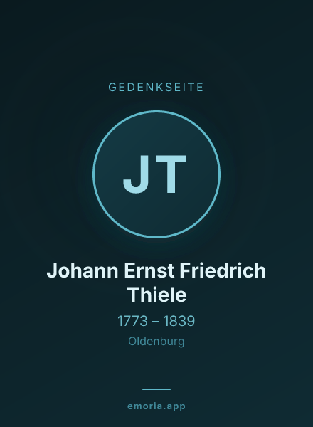 Gedenkportrait von Johann Ernst Friedrich Thiele