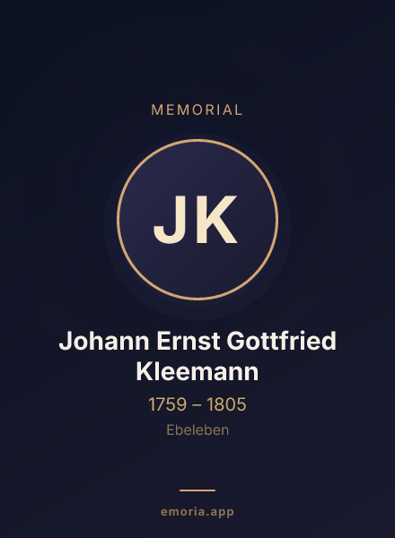 Memorial portrait of Johann Ernst Gottfried Kleemann