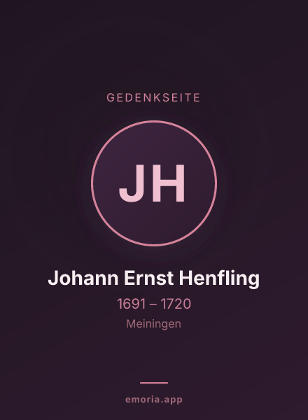 Gedenkportrait von Johann Ernst Henfling