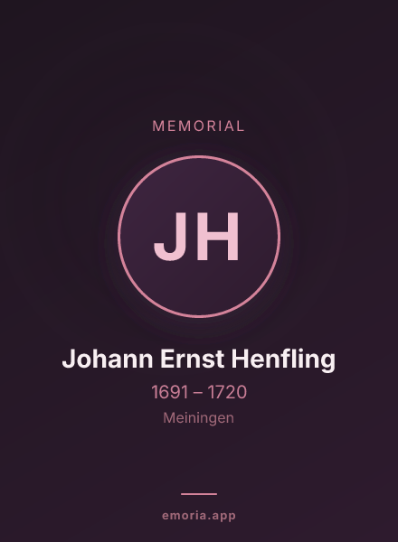 Memorial portrait of Johann Ernst Henfling