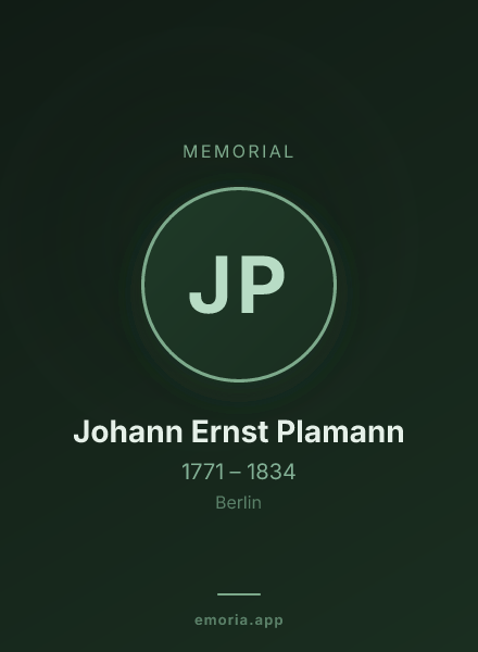 Memorial portrait of Johann Ernst Plamann