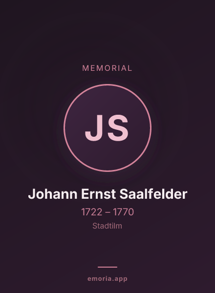 Memorial portrait of Johann Ernst Saalfelder