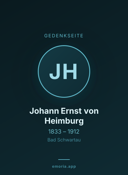 Gedenkportrait von Johann Ernst von Heimburg