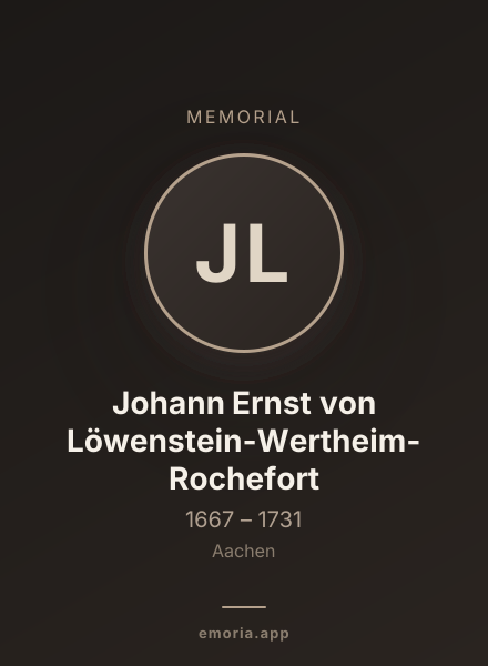 Memorial portrait of Johann Ernst von Löwenstein-Wertheim-Rochefort