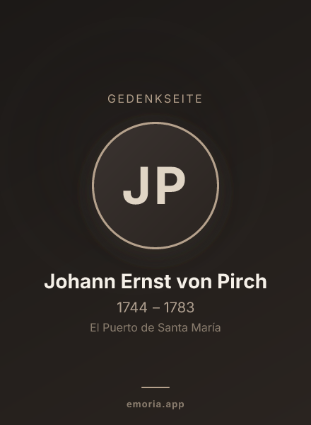 Gedenkportrait von Johann Ernst von Pirch
