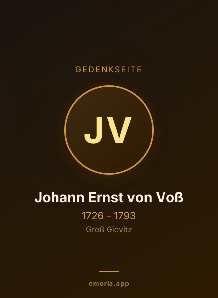Gedenkportrait von Johann Ernst von Voß