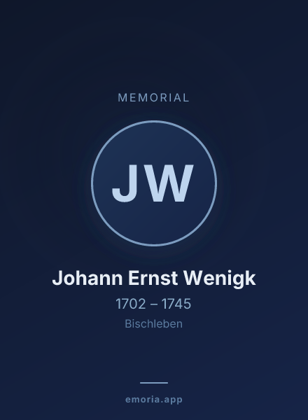 Memorial portrait of Johann Ernst Wenigk