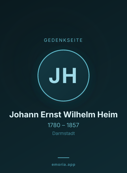 Gedenkportrait von Johann Ernst Wilhelm Heim