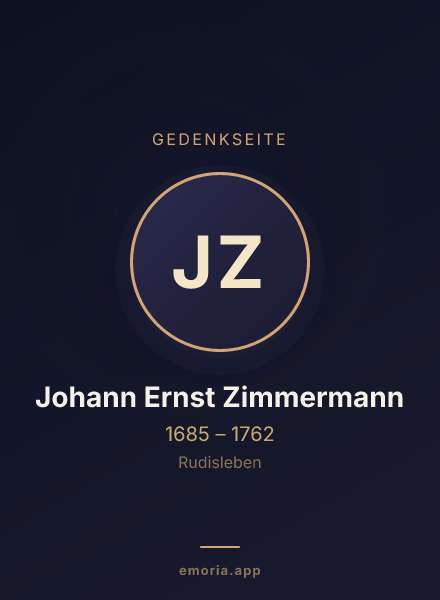 Gedenkportrait von Johann Ernst Zimmermann
