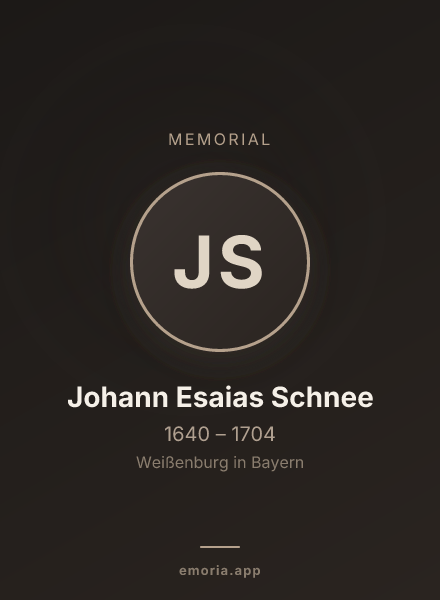 Memorial portrait of Johann Esaias Schnee