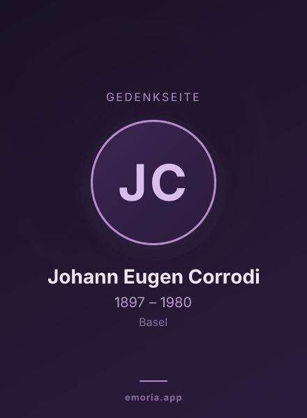 Gedenkportrait von Johann Eugen Corrodi
