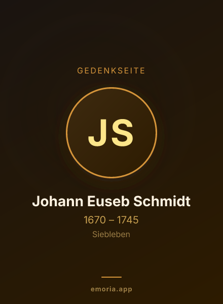 Gedenkportrait von Johann Euseb Schmidt