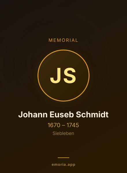 Memorial portrait of Johann Euseb Schmidt