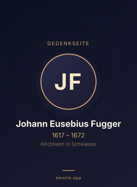 Gedenkportrait von Johann Eusebius Fugger