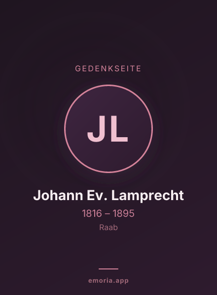 Gedenkportrait von Johann Ev. Lamprecht