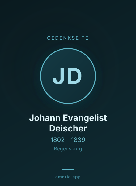 Gedenkportrait von Johann Evangelist Deischer