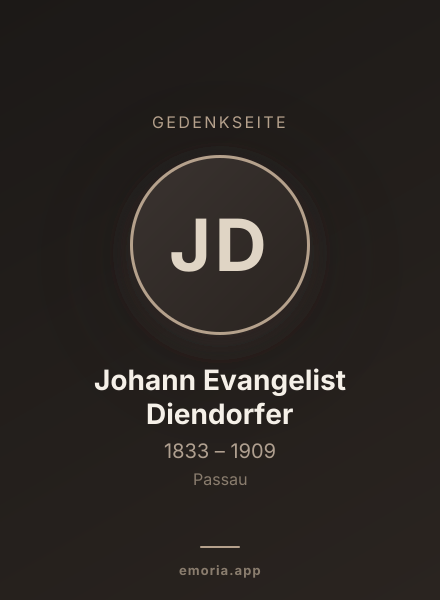 Gedenkportrait von Johann Evangelist Diendorfer