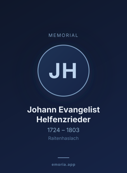 Memorial portrait of Johann Evangelist Helfenzrieder