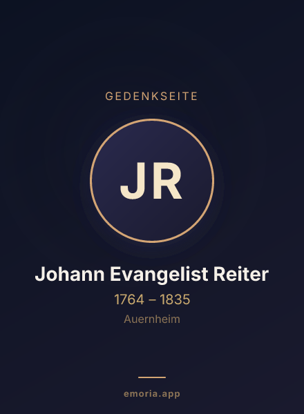 Gedenkportrait von Johann Evangelist Reiter