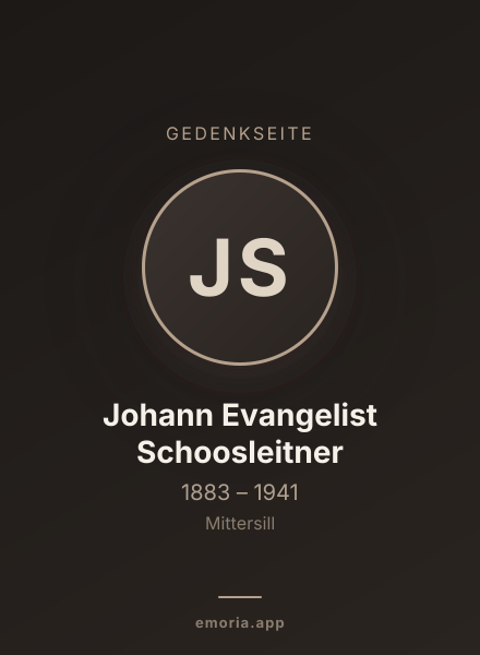 Gedenkportrait von Johann Evangelist Schoosleitner