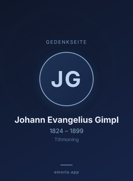 Gedenkportrait von Johann Evangelius Gimpl