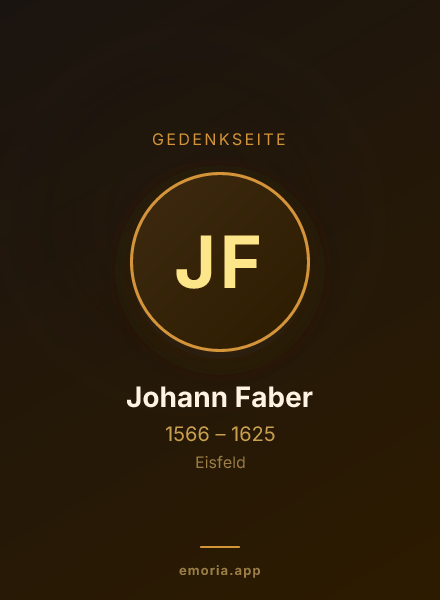 Gedenkportrait von Johann Faber