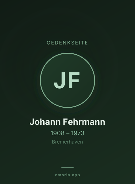 Gedenkportrait von Johann Fehrmann