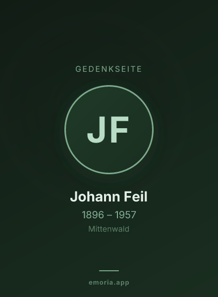 Gedenkportrait von Johann Feil
