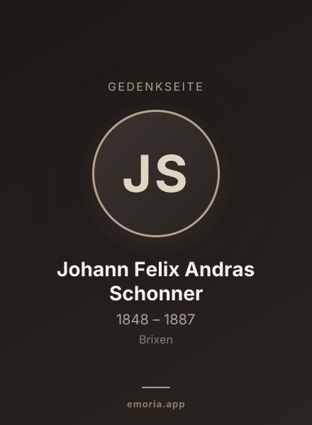 Gedenkportrait von Johann Felix Andras Schonner