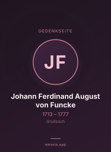 Gedenkportrait von Johann Ferdinand August von Funcke