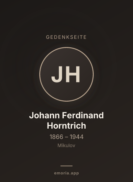 Gedenkportrait von Johann Ferdinand Horntrich