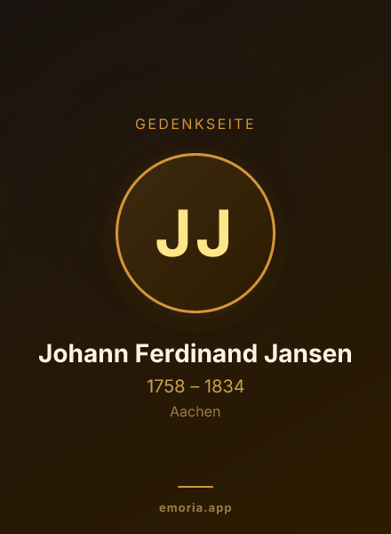 Gedenkportrait von Johann Ferdinand Jansen
