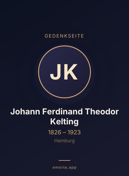Gedenkportrait von Johann Ferdinand Theodor Kelting