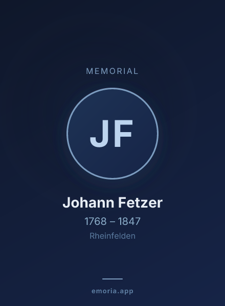 Memorial portrait of Johann Fetzer