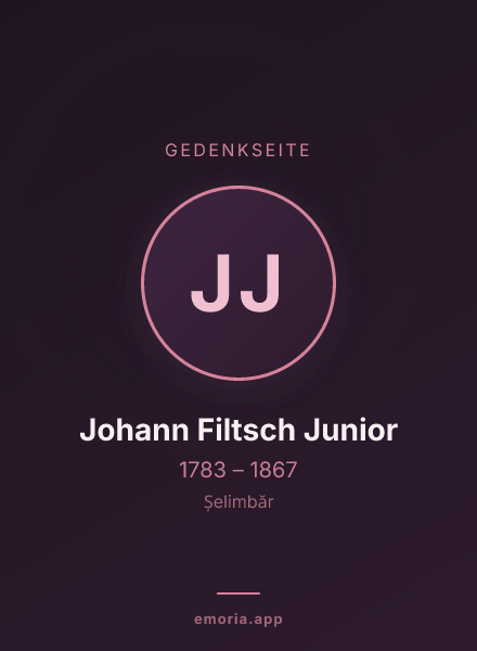 Gedenkportrait von Johann Filtsch Junior