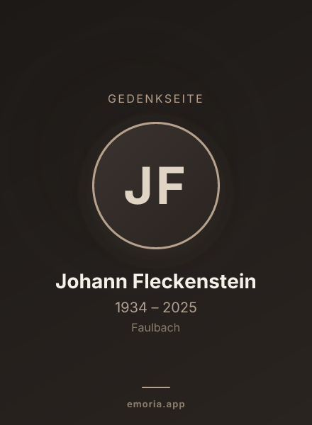 Gedenkportrait von Johann Fleckenstein