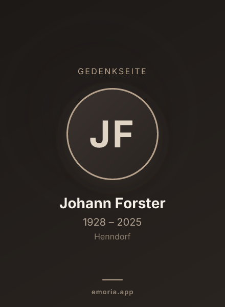 Gedenkportrait von Johann Forster