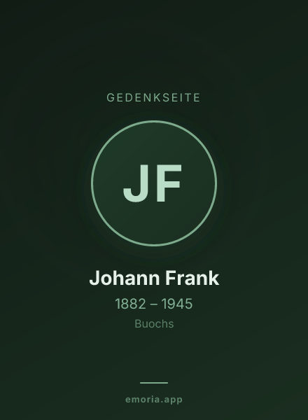 Gedenkportrait von Johann Frank