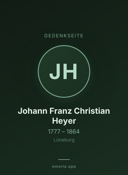 Gedenkportrait von Johann Franz Christian Heyer