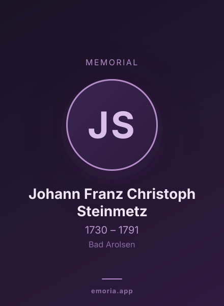 Memorial portrait of Johann Franz Christoph Steinmetz