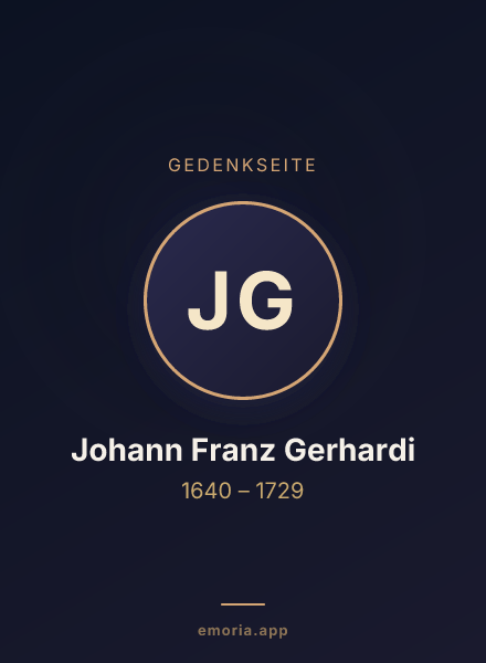 Gedenkportrait von Johann Franz Gerhardi