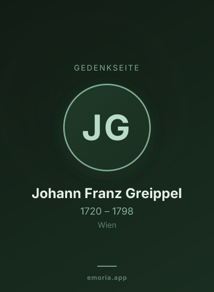 Gedenkportrait von Johann Franz Greippel