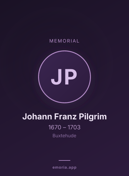 Memorial portrait of Johann Franz Pilgrim