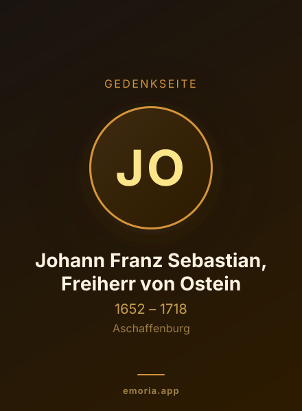 Gedenkportrait von Johann Franz Sebastian, Freiherr von Ostein