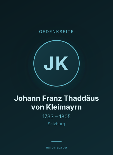 Gedenkportrait von Johann Franz Thaddäus von Kleimayrn