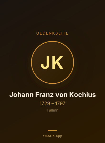 Gedenkportrait von Johann Franz von Kochius