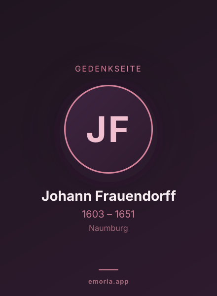 Gedenkportrait von Johann Frauendorff