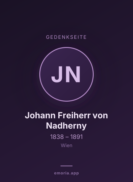 Gedenkportrait von Johann Freiherr von Nadherny